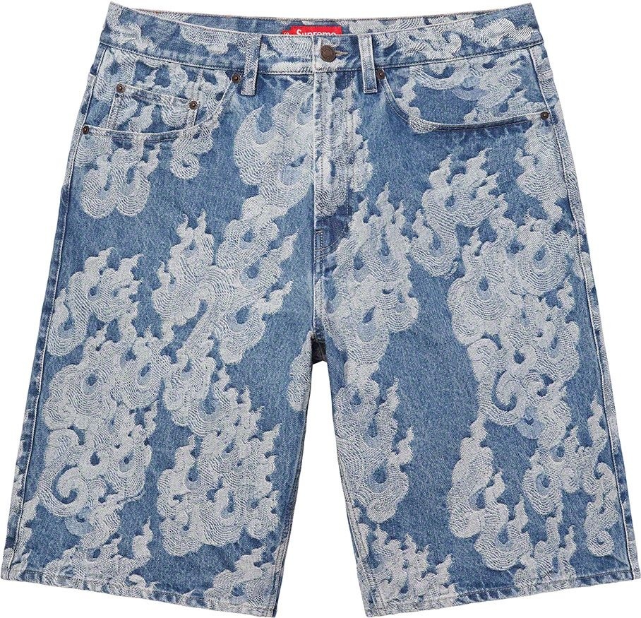 Flames Jacquard Baggy Denim Short view 3